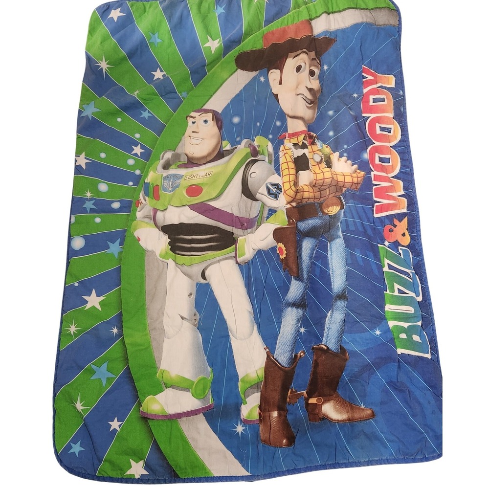 Very rare‎ Vintage Disney Toy Story 1 Buzz Lightyear Woody Comforter Blanket